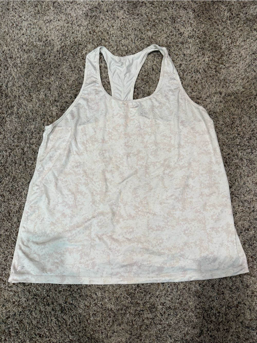 Fabletics Pale Pink & White Racerback Tank